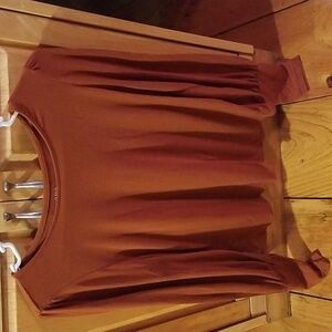 A.n.a rust colored pullover long sleeve top. Size medium